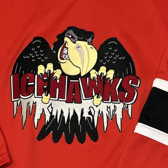Vintage Port Huron Ice Hawks Hockey Jersey Mens Size 56 XXL 2XL Red 007 R Hockey - Picture 6 of 14